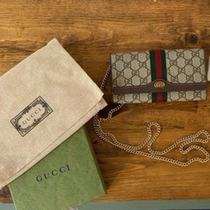 Gucci Ophidia Chain Wallet - 100% Authentic